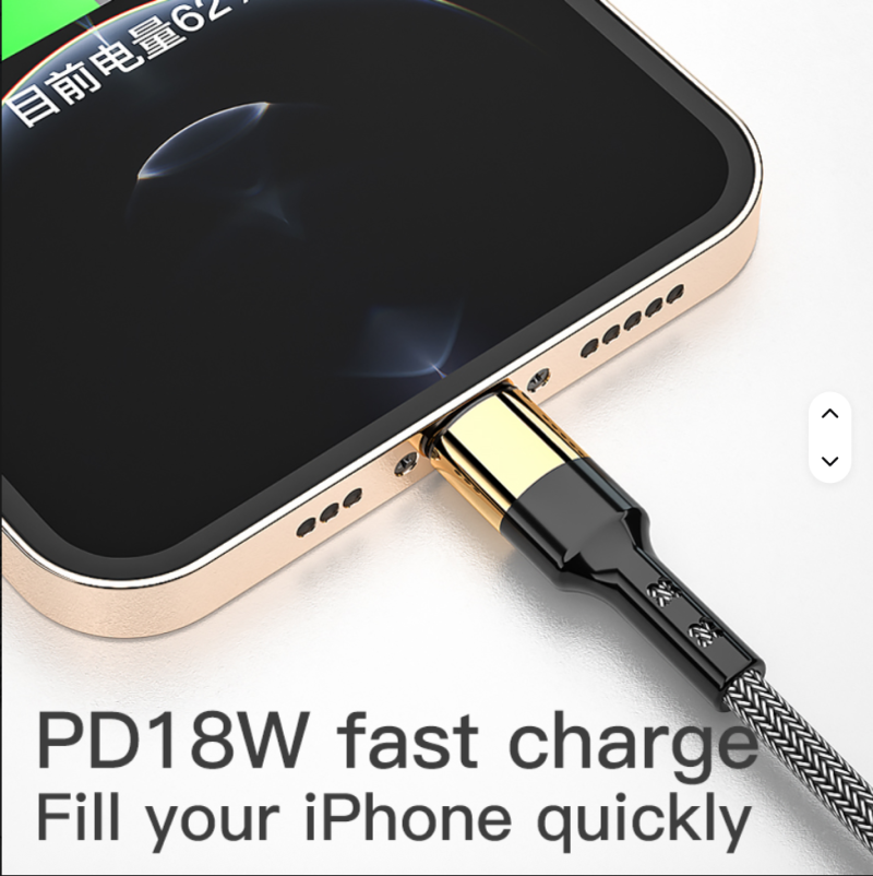 Gold-Plated Braided PD 20W USB-C to Lightning Fast Charging Cable – 1.2M/2M for iPhone 14/13/12/11/8 & Computers - Image 4